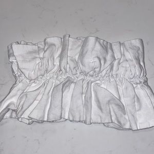 White ruffle tube top size small.